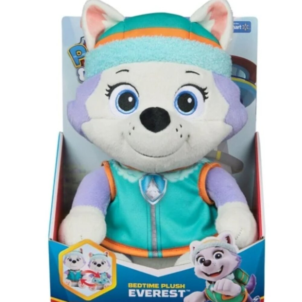 PAW Patrol, Bedtime Plush Everest with Reversible Outfit 10"